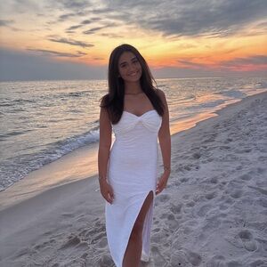 Chic Strapless White Dress